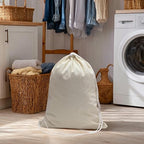 COTTON CRAFT Large Laundry Bag Backpack - 4 Pack Heavy Duty Durable Canvas Drawstring Closure Laundry Bag - Washable Utility Sack, College Dorm Hamper, Travel Laundry Organizer -18x24 inches - Natural - size: Backpack / 4 Pack