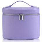Makeup Bag Vanity Case Cosmetic Bag with Removable Divider Travel Toiletry Bag for Women Portable Make up Box Organizer, Purple - color: Purple