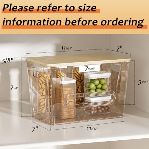 Delamu 4 Pack Pantry Organizers and Storage,Trash Bag Dispenser with Bamboo Top,Stackable Trash Bag Dispenser Under Sink Organizer for 4-30 GalBags,Onion,Potato,Fruits,Clear - color: Clear, size: 4Pack