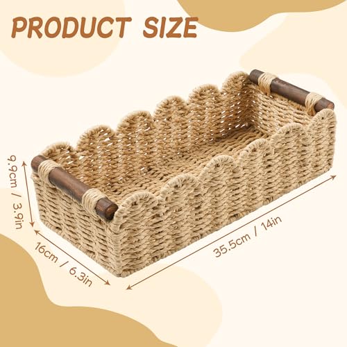 Toilet Paper Storage Basket Bathroom Counter Organizer Wicker Baskets for Organizing Cute Basket for Apartment Bedroom Nursery Room Kitchen Bathroom Decor -Beige - color: Beige