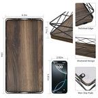 Lixple Toilet Paper Basket Holder, 13" Toilet Tank Tray, Wood and Metal Toilet Tray Vanity Organizer Bathroom Tray, Kitchen Sink Organizer for Soap Dispenser (Brown+Black) - color: Brown+black