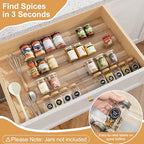 8-Pack Spice Drawer Organizer, Expandable Acrylic Seasoning Rack (13" to 26") with Anti-Slip Mat, Kitchen Spice Rack Holds up to 56 Jars (Jars Not Included) - size: 8-Pack