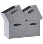 Foldable Fabric Storage Bins Cubes, 13x15x13 Inch Kallax Cubby Bins with Dual Handles, Dim Gray, 4 Pack - color: Dim Gray, size: KALLAX - 4 Pack