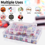 Exptolii 18 Grids Plastic Organizer Box with Dividers, Clear Compartment Container Storage for Beads Crafts Jewelry Fishing Tackles, Size 7.9 x 6.2 x 1.2 in - size: 1x 18 Grids