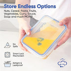 Chef's Path 32 Piece Airtight Food Storage Containers with Royal Blue Easy Snap Lids, 16 Containers and Lids, Stackable Kitchen and Pantry Canisters for Meal Prep and Food Storage -Transparent - color: Pack of 16 - Blue