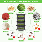 MEKOLIFE Herb Drying Rack with Mesh Design, Hanging Drying Rack with Green Zipper & Garden Pruning Shears – Versatile Plant Drying Solution (6 Layers) - size: 6 Layers