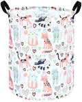 KUNRO Kids Laundry Hamper Clothes Gift Basket Storage Laundry Baskets Organizer Bin with Handles for Nursery Room (Cat) - color: Cat Pattern