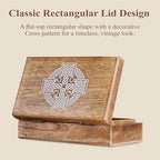 Ajuny Handmade Decorative Wooden Jewelry Box Celtic Cross Design Multipurpose Treasure Chest Storage Organizer Trinket keepsake Necklaces Watch Boxes, Great Gifts - 8x5 Inch - style: Celtic Cross White