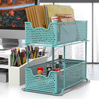 Simple Houseware 2 Tier Sliding Cabinet Basket Organizer Drawer, Turquoise - color: Turquoise, size: 1-Pack