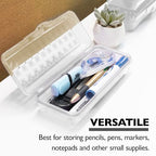 BAZIC PRODUCTS Plastic Pencil Case, Multi Purpose Organizer & Supply Holder, Clear Box Design, Durable Plastic Storage for School, Office, Classroom & Craft Supplies, 1-Pack - size: 1-Pack