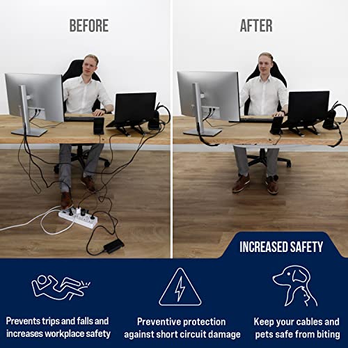 Cable Management net - Under Desk Wire Management - Flexible Under Desk Cable Management Tray White - color: White
