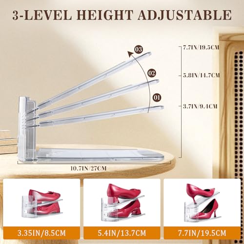 20PACK Shoe Slots Organizer for Closet,Adjustable Shoe Rack Holder Shoe Space Savers Double Layer Stack Shoe Racks for Closet Organization(Transparent) - color: Transparent, size: 20 Pack