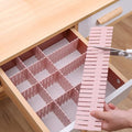 8 Pack Drawer Dividers, 4 Inch High Adjustable Plastic Grid Separators, DIY Cut-to-Fit Drawer Organizer for Socks, Underwear, Makeup, Kitchen, Office & Bedroom, White - color: white-blue
