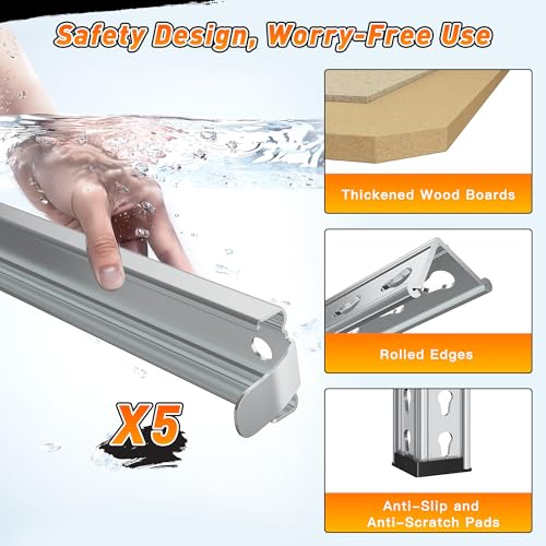 REIBII 2500LBS Garage Shelving 40" W Storage Shelves Adjustable Metal Shelving 5 Tier Pantry Shelves for Garage Closet Kitchen Basement 40" W x 19.7''D x 72''H, Silver - size: 40"W x 19.7''D x 72''H