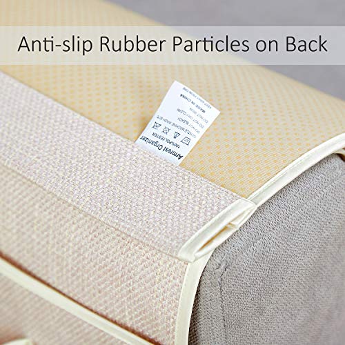 FLYILY Sofa Armrest Organizer Non-Slip Arm Chair Hanging Caddy Remote Control Holder for Magazine, Phone, Books, Glasses(Beige,19in) - color: Beige, size: 35"x19"