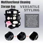 Tool Organizer Tote Bag, Pink and Black, Large Capacity with Adjustable Compartments, Portable Cleaning Storage Caddy, 14.96x10.63x9.06 Inches - color: Pink
