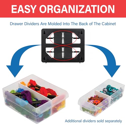 Akro-Mils 16-Drawer Plastic Drawer Storage Cabinet for Garage Organization, Beads, Makeup Organizer, Building Bricks Storage, Teacher Toolbox, 10-1/2" W x 6-1/2" D x 8-1/2" H, 10116 White - color: White, size: 16 Drawer, style: 1 Pack
