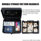 KYODOLED Large Cash Box with Combination Lock Safe Metal Money Box with Money Tray for Security Lock Box 9.84"x 7.87"x 3.54" Black - color: Black, size: Large
