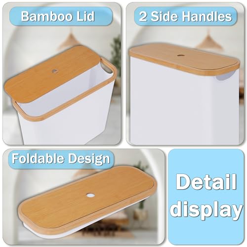 efluky Toilet Paper Storage, Toilet Paper Basket with Lid, Bathroom Organizer, Free Standing Holder Up to 9 Mega Rolls, White - color: White
