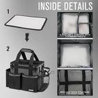 SCAVATA Compact Wearable Cleaning Caddy, Small Cleaning Caddy Supplies Organizer with Handle & Shoulder Straps for Housekeepers, Under Sink & Car Cleaning Tool Organizers Bag (DarkGrey) - color: DarkGrey