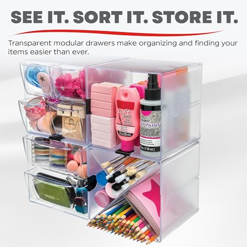 Deflecto Stackable Open Cube Organizer, Desk and Craft Organizer, Clear, 6"W x 6"H x 6"D (350401CR) - style: Open Cube