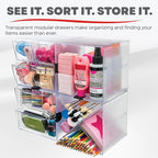 Deflecto Stackable Open Cube Organizer, Desk and Craft Organizer, Clear, 6"W x 6"H x 6"D (350401CR) - style: Open Cube
