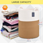 COMSE Extra Large Blanket Basket, Tall Woven Storage Basket, Nursery Hamper, 15.7”x 21.7”, Cotton Rope Laundry Hamper for Toys Clothes Towels, White/Camel - color: White & Camel
