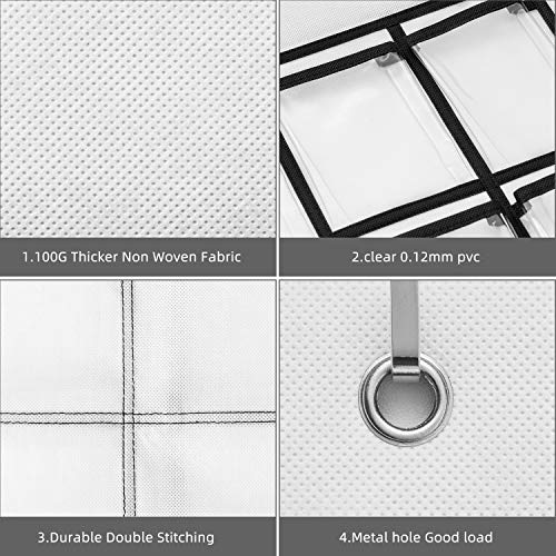 SAVERHO 2 Pack 36 Pockets Classroom Pocket Chart for Cell Phone Calculator Holder,Clear Pocket Chart Organizer for Classroom Cellphone Storage with 36 Number Sticker Size:38.5x25.7 Inch (White-2pack) - color: White-2pack of 36pockets