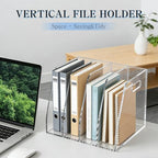 4-Tier Clear Acrylic File Holder, Vertical Document Organizer for Magazines, Binders, Notebooks & Envelopes - Multi-Purpose Desk Storage for Home Office（B5,4 Sections） - size: B5, 4 Sections