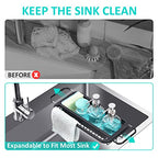 TOOLF Expandable Sink Caddy with Dish Towel Bar, Adjustable Over-The-Sink Organizer for Kitchen, Rustproof Sponge Holder and Drying Rack - size: Small
