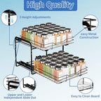 BOIVSHI 2-Tier Spice Rack Organizer, Pull Out Spice Rack for Cabinet, Height Adjustable Heavy Duty Metal Basket for Inside Cabinet & Pantry (11.5''Wx10.5''Dx9.5''H) - size: 2 Tier,11.5''Wx10.5''Dx9.5''H