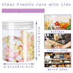 20 Pack 4oz Clear Plastic Jars with Lids,115ml Wide-Mouth Refillable Storage Containers,Empty Round Containers for Candy,Beads,Lotion,Slime Making and Food Storage