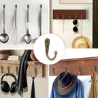 20 Pcs Small Key Hooks for Hanging, Key Holder, Wall Mount Hook with Stainless Steel Metal Screws, Command Hooks Utility Hangers for Key, Hat, Cup, Coat, Picture (Bronze) - color: Bronze