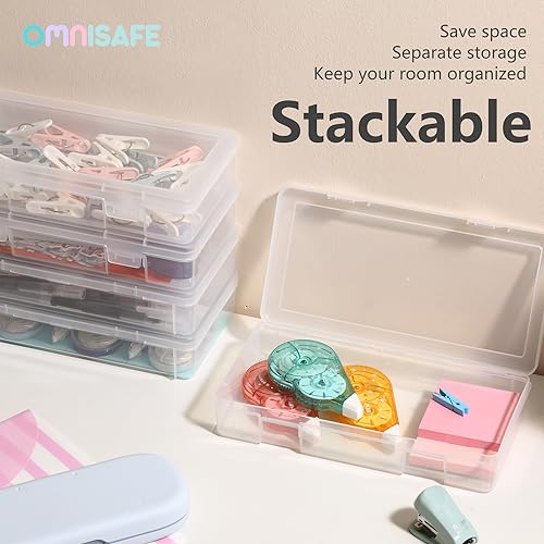9 Pack Medium Plastic Hobby Art Craft Organizer,Clear Plastic Storage Containers with Latching Lid, for Pencil Box, Lego, Crayon - size: Medium - 9 Pack