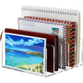Mail Organizer Countertop, Stylish Acrylic 5 Compartments Mail Holder, Small Desk File Storage Holders for Letter, Bill, Mail Sorter, Desktop Letter Folder Holders for Office, Home, School