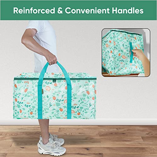 BALEINE 2-Pack Oversized Moving Bags with Reinforced Handles, Heavy-Duty Storage Tote for Clothes, Moving Supplies (Spring Stroll, 2-Pack) - color: Spring Stroll, size: 2-Pack