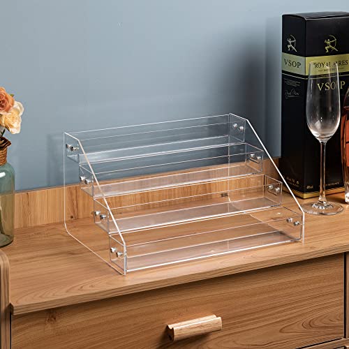 Acrylic Spice Rack, Tiered Spice Rack Shelf Seasoning Organizer for Countertop, Cabinet, Pantry, Kitchen Storage - 4 Tier - color: 1PCS, size: 4Tier