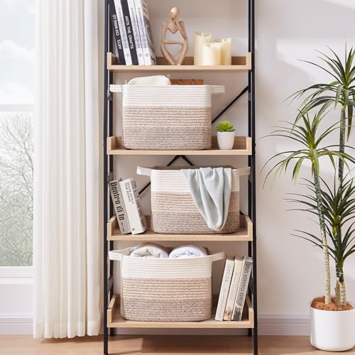 OIASKET Storage Basket for Organizing, Woven Baskets for Storage, Rectangle Decorative Baskets for Shleves, Closet, Toys, Book, Nursery Organizer Bins - Pack of 3 (Gradient Yellow, 15.75"x11.8"x9.85") - color: Gradient Yellow, size: 15.75"x11.8"x9.85"