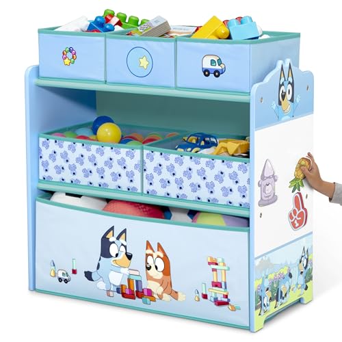 Delta Children - Bluey Design & Store 6 Bin Toy Storage Organizer - Greenguard Gold Certified, Blue - color: Bluey