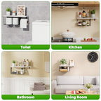 VITVITI Toilet Paper Holder with Shelf, Wall Mounted Toilet Paper Storage Basket, Wood Metal Toilet Roll and Wipes Holder for Bathroom Farmhouse (White) - color: White