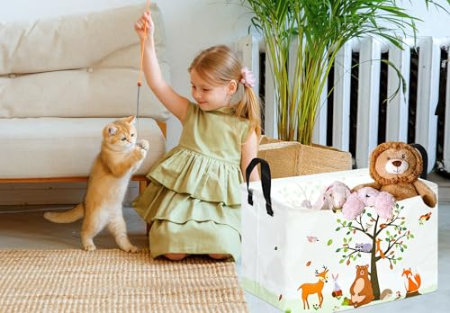 Rec Animals Print Box Hamper Storage Basket Collapsible Organizer Bin Gift Shelf Baskets for Home and Kitchen Storage - color: Bear tree
