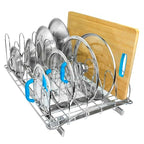 LYNK PROFESSIONAL® Pull Out Pot and Pan Lid Organizer Inside Cabinet - Lifetime Ltd. Warranty – Cookie Sheet Organizer for Cabinet – Slide Out Baking Sheet Organizer - 14W x 21D, Extra-Large, Chrome - size: 14W x 21D x 9H inches