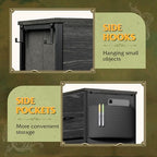 WLIVE Dresser for Bedroom with 10 Drawers, Fabric Dresser Chest of Drawers with Side Pockets and Hooks, Sturdy Metal Frame, Drawers Organizer Unit for Room, Hallway, Charcoal Black Wood Grain Print - color: Charcoal Black Wood Grain Print