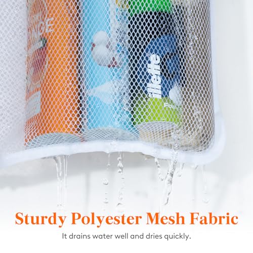 Lifewit Cruise Essentials Shower Caddy Must-Have, 7 Pockets Hanging Bathroom Organizer with Quick-Dry Mesh, Portable Shower Bag to Storage Soap, Shampoo, for RVing, Travel, Camping, White, 1 Pack - size: 17" x 25.6"