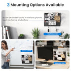 Patvingot Magnetic File Holder for Refrigerator & Cabinets | No-Drill Wall Mount Organizer | 3-Tier Vertical Mail & Magazine Holder for Office/Home (Black, Space-Saving Design)