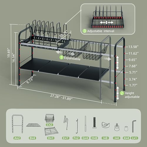 NETEL Adjustable Under Sink Organizers and Storage,Pots and Pans Organizer Under Kitchen Cabinet,Pan Lid Organizers inside Cabinet,Expandable Cabinet Storage Shelf with Pan Rack and 7 Dividers - size: Multi-functional with pot holder