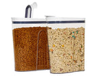Felli Cereal Container Storage Airtight Holds 32 oz Family Size Breakfast Box with Flip Top Lid, Stackable Acrylic Dry Food Dispenser, Protein Granola Oats Grains, Crunch Keeper (Large 4.1Qt - 2pk)