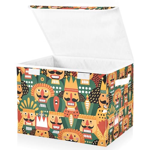 xigua Nutcracker Christmas Storage Bins with Lids and Carrying Handle,Foldable Storage Boxes Organizer Containers Baskets Cube with Cover for Home Bedroom Closet Office - color: Nutcracker Christmas