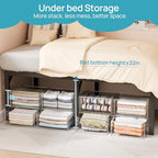 Vtopmart 2 Pack Large Clear Stackable Storage Drawers 27QT, Easily Assemble Plastic Closet Storage Bins, Dust-Proof UnderBed Organizer for Clothing, Sweater Organization - style: 2pk Large