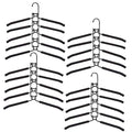 Clothes Hangers Space Saving: 4 Pack 5 in 1 Multi Layer Metal Hanger Racks Non-Slip Foam Padded Heavy Duty Thick Magic Hanger Closet Organizers and Storage for Coat Sweater Suit T-Shirt. - color: Black 4 Pack